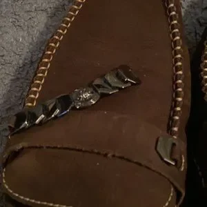 Versace | Shoes | Versace Brown Loafers The Left Shoe Has  display picture 3